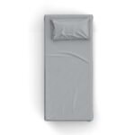 Gümüş Poplin Kumaş Tek Kişilik Çarşaf Seti