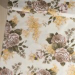 İri Güller Kahve Duck Bezi Kumaş