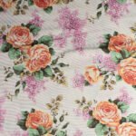 İri Güller Turuncu Duck Bezi Kumaş - Görsel 2