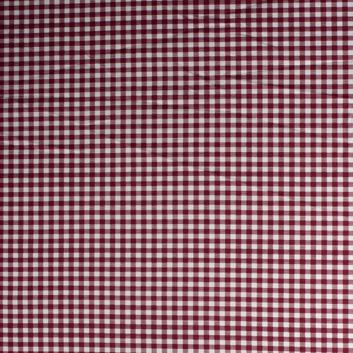 Kareler Bordo Panama Keteni Kumaş - Görsel 2